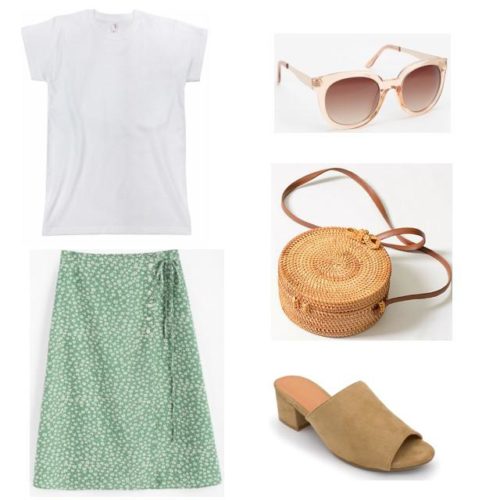 Green Wrap Skirt & Summer to Fall Transition Pieces - Partial Ingredients